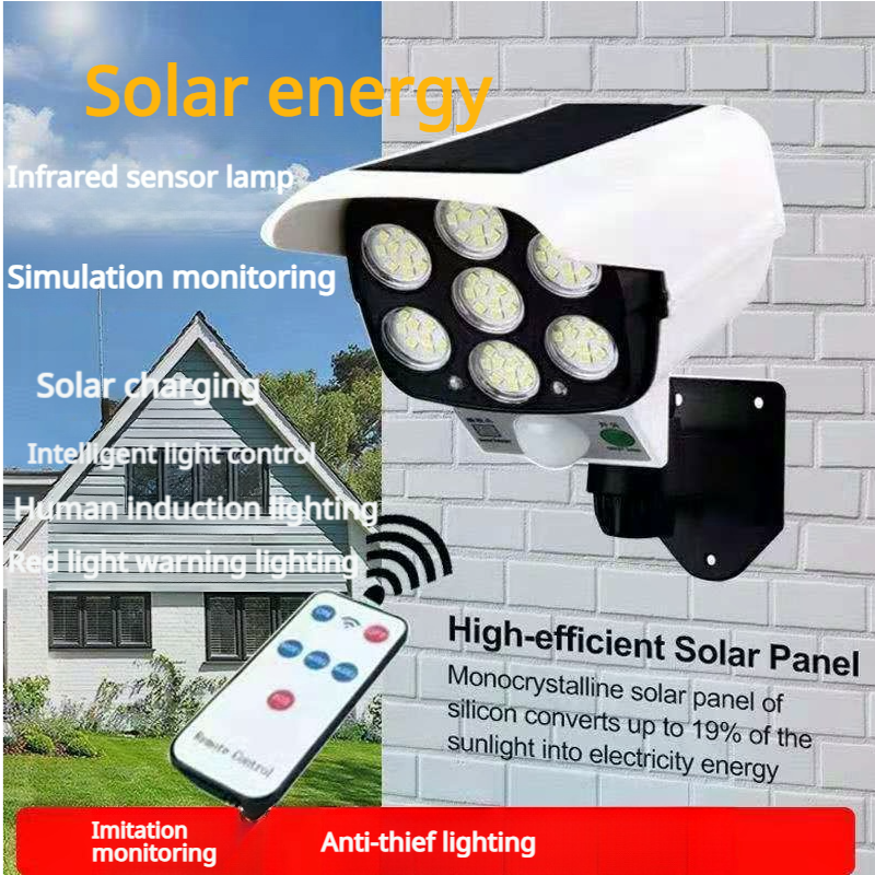 Surveillance Cameras Led Simulation Monitoring Security Lighting Solar Motion Sensor Wall Lamp Outdoor Lamps Garden Light
