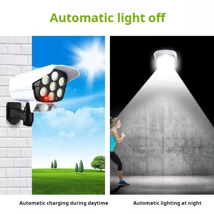 Surveillance Cameras Led Simulation Monitoring Security Lighting Solar Motion Sensor Wall Lamp Outdoor Lamps Garden Light