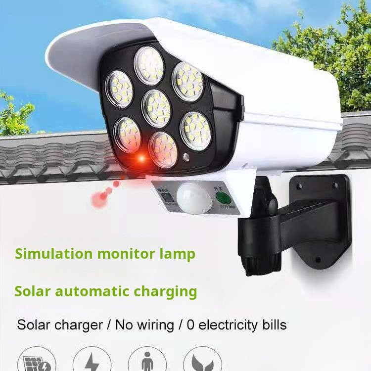 Surveillance Cameras Led Simulation Monitoring Security Lighting Solar Motion Sensor Wall Lamp Outdoor Lamps Garden Light